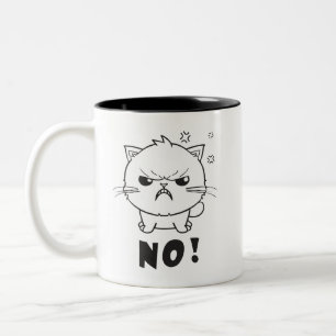 Cute angry cat hissing No. Two-Tone Coffee Mug