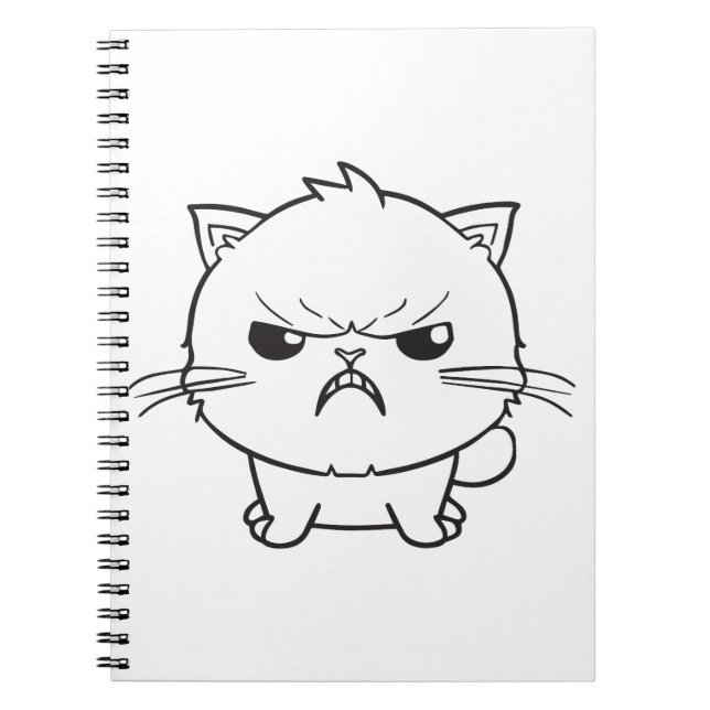 Cute angry cat hissing. notebook (Front)