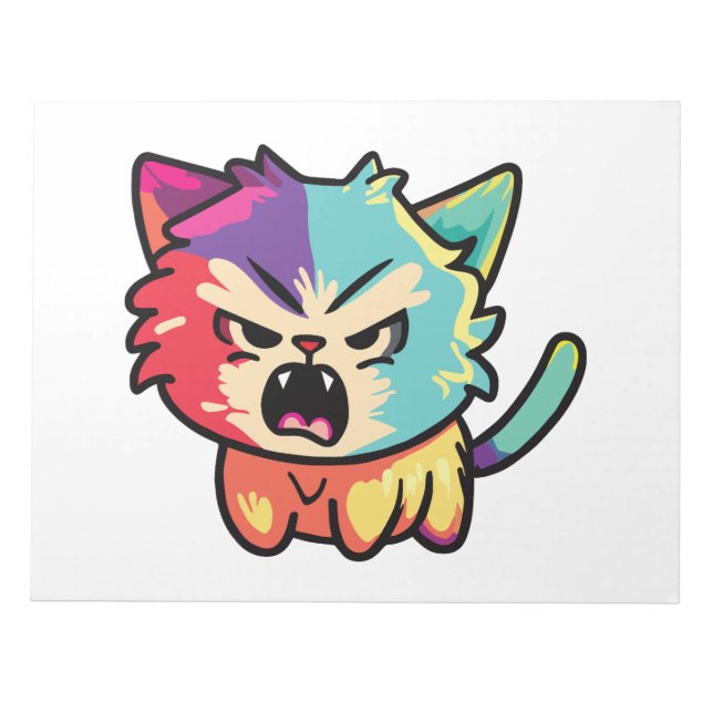 Cute angry cat hissing. notepad (Front)