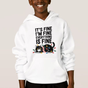 Cute Angry Cat Holiday Scarf Lights Snarky Saying