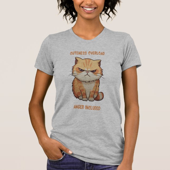 Cute Angry Cat T-Shirt (Front)
