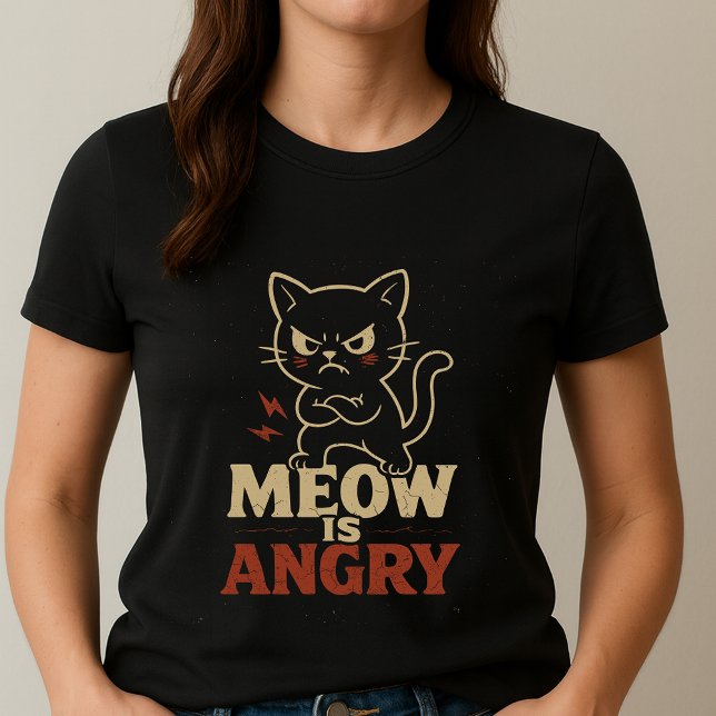 Cute Angry Funny Cat Gift for Cat Lover  T-Shirt (Creator Uploaded)