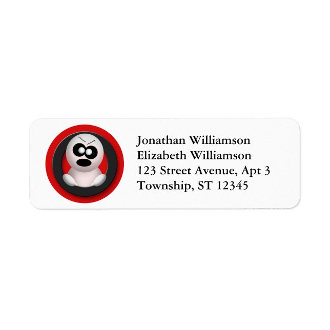 Cute Angry Ghost Halloween Return Address Labels (Front)