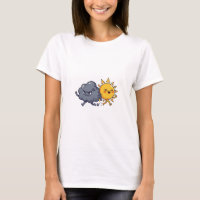 Cute Angry Grey Rain Cloud Chasing Happy Smiling