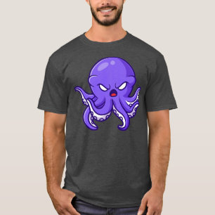 Cute Angry Octopus Cartoon T-Shirt