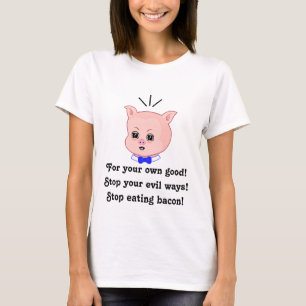 Cute Angry Pig Cartoon T-Shirt