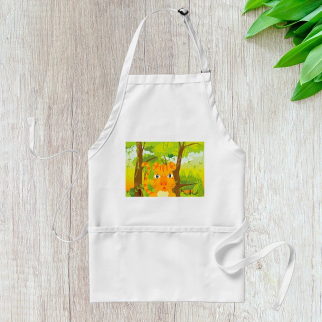 Cute Angry Tiger Cartoon in Jungle  Standard Apron (Creator Uploaded)