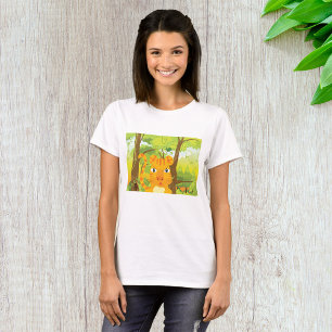 Cute Angry Tiger Cartoon in Jungle  T-Shirt