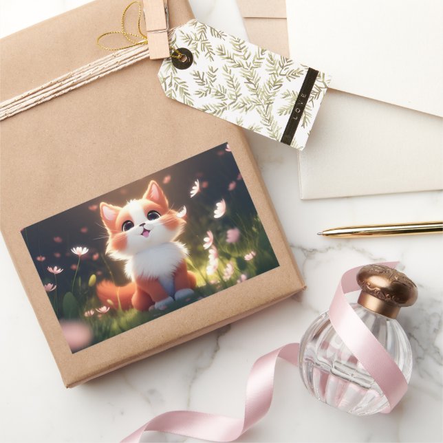 Cute animal #0001 rectangular sticker (Gifting)