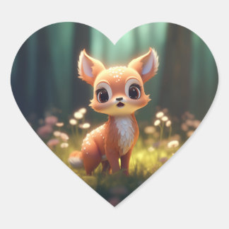 Cute animal #0002 heart sticker