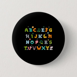 Cute Animal Abcs Alphabet Back To School Boys Girl 6 Cm Round Badge