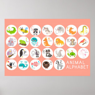 Cute Animal Alphabet Poster