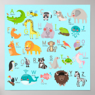 Cute Animal Alphabet Poster