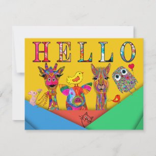 Cute Animal Assortment Collage Greeting Card