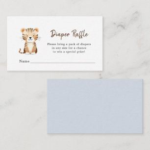 Cute Animal Baby Boy shower Diaper Raffle Enclosure Card