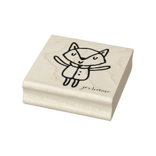 Cute Animal Baby Fox Rubber Stamp