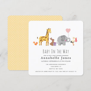 Cute Animal Baby Shower Invitation