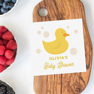 Cute animal bird toy. Yellow bath duck baby shower Napkin