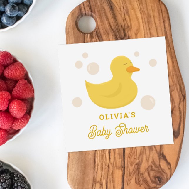 Cute animal bird toy. Yellow bath duck baby shower Napkin (Creator Uploaded)