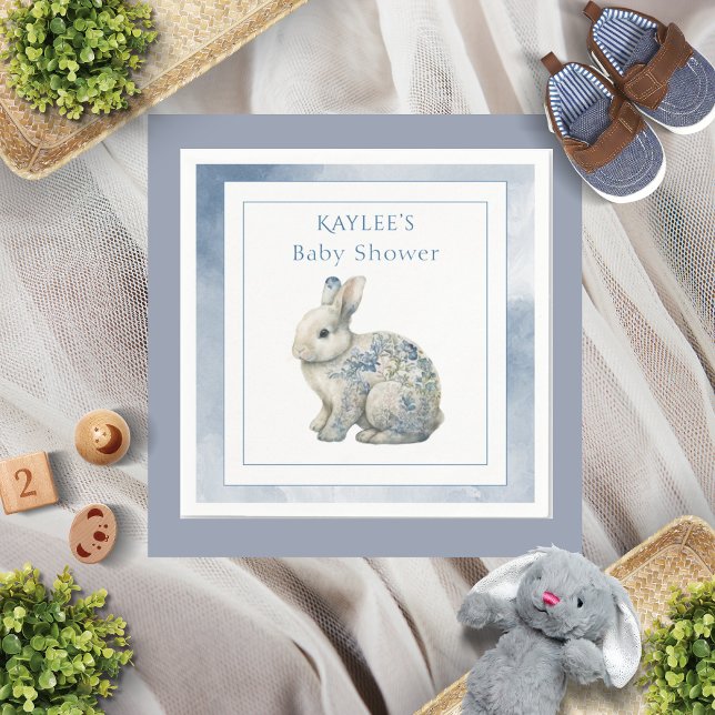Cute Animal Blue Watercolor Baby Shower Napkin (Creator Uploaded)