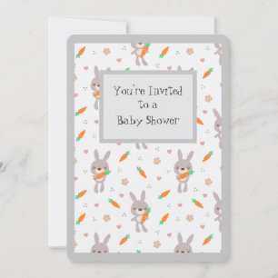Cute Animal Bunny Adorable Generic Baby Shower Invitation