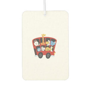 Cute Animal Bus Adventure for Kids Car Air Freshener