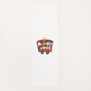 Cute Animal Bus Adventure for Kids Yoga Mat
