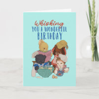 Cute Animal Cartoon Baking Cake Pun Funny Birthday