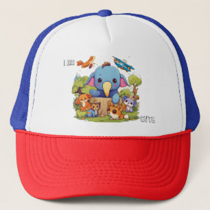 Cute Animal cartoon illustration i am cute  Trucker Hat