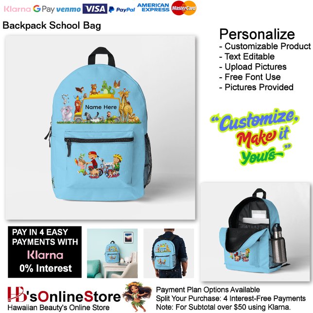 Cute Animal Cartoon School Supplies Backpack Bag 6 (Cute Animal Cartoon School Supplies Backpack Bag 6.)