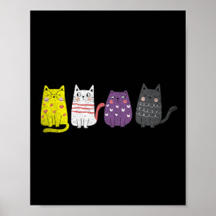 Cute Animal Cat Gift Non Binary Pride Agender Non Poster