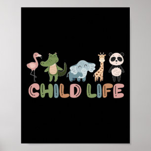 Cute Animal Child Life Specialist Play Therapy Ped Poster