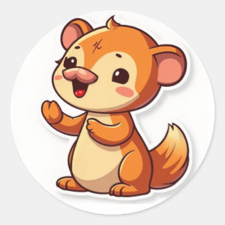 Cute Animal Classic Round Sticker