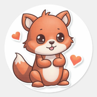 Cute Animal Classic Round Sticker