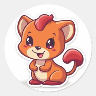 Cute Animal Classic Round Sticker