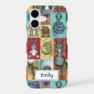 Cute Animal Collage Folk Art Design Personalised