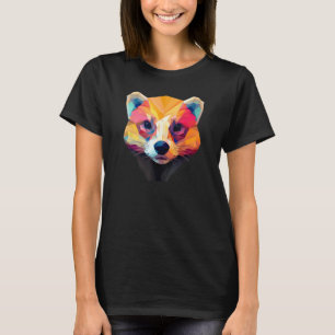 Cute Animal  Colourful Geometric Ferret Face 3 T-Shirt