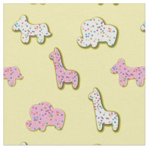 Cute Animal Cookies Kids Decor Fabric