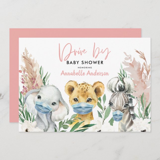 Cute animal covid mask drive by baby (Front/Back)