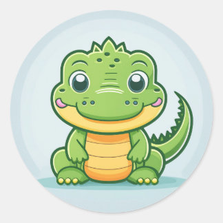 Cute Animal Crocodile Classic Round Sticker