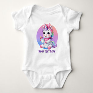 Cute animal customisable girls unicorn baby bodysuit