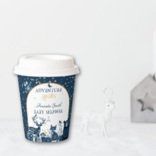 Cute Animal Deer Fox Bear Adventure Night Sky Paper Cups