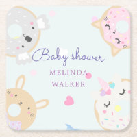 cute animal doughnuts monogram baby shower
