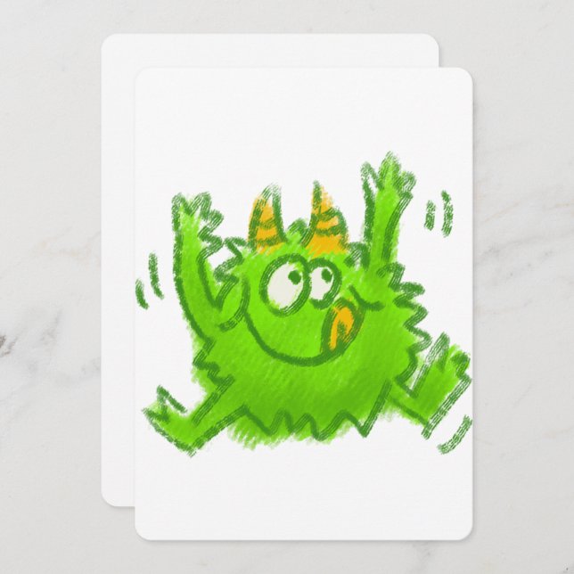 Cute Animal Drawing Invitation (Front/Back)