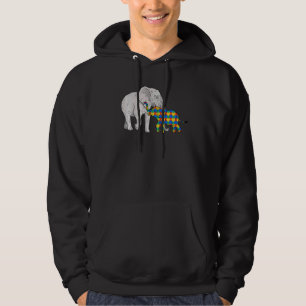 Cute Animal Elephant Mum Dad Autistic Child Autism Hoodie
