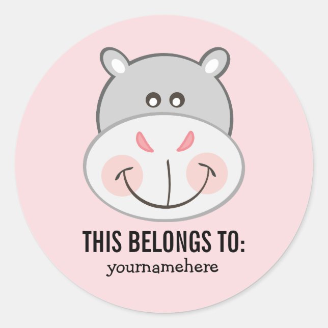 Cute Animal Faces THIS BELONGS TO Sticker (Front)