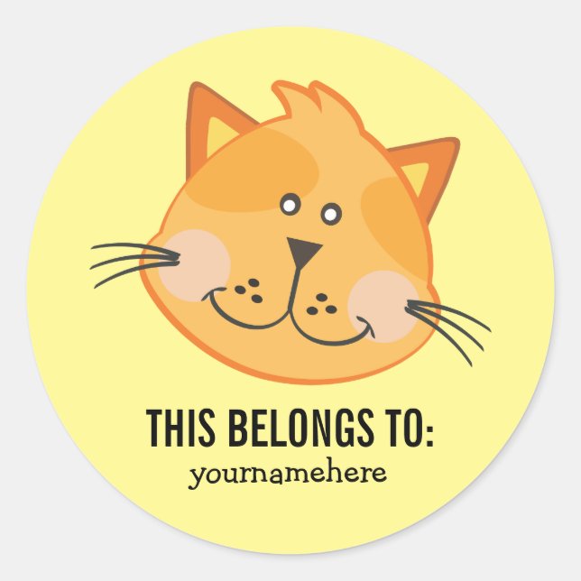 Cute Animal Faces THIS BELONGS TO Sticker (Front)