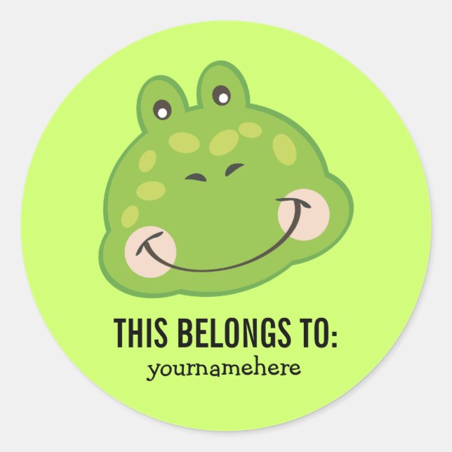 Cute Animal Faces THIS BELONGS TO Sticker (Front)