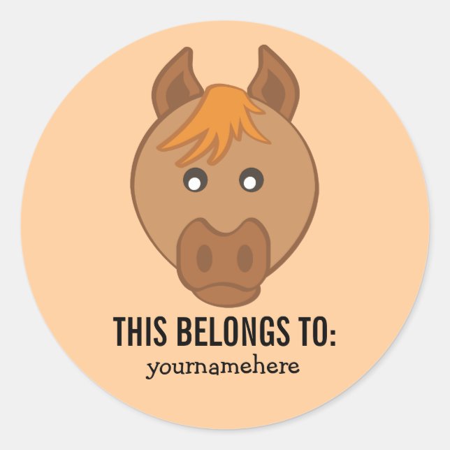 Cute Animal Faces THIS BELONGS TO Sticker (Front)