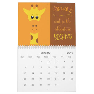 Cute Animal Faces with Motivational Sayings Calendar